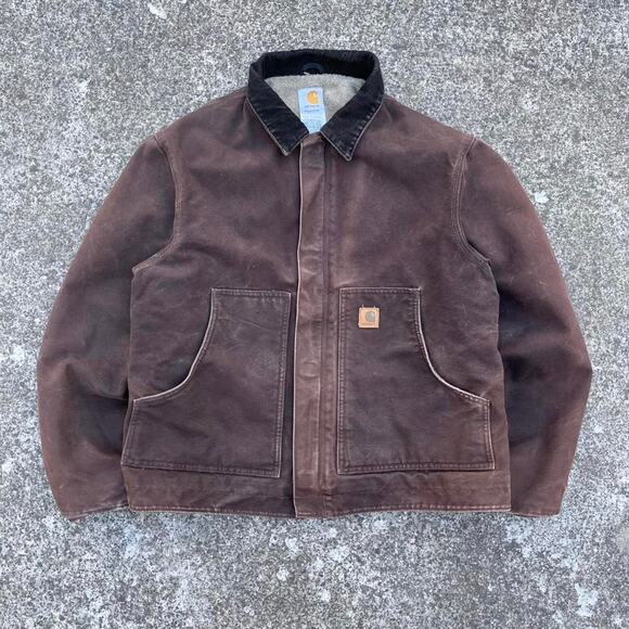 Carhartt Other - J22 corduroy collar duck canvas Sherpa Lined Duck Canvas Brown Work Detroit